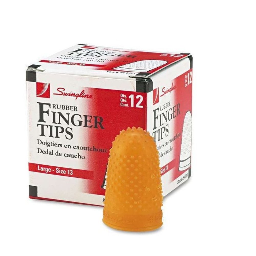 2 pack or 12 Swingline Rubber Finger Tips, Finger Cots, Large - Size 13